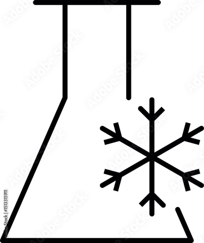 Frozen Lab Flask Icon for Graphics, Concept, Apps