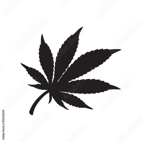 Marijuana leaf icon isolated on white background.
