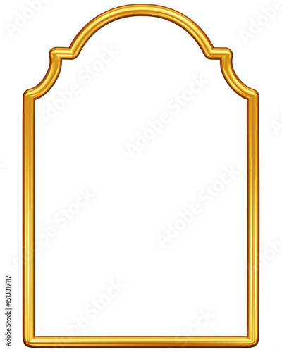 Simple golden  geometric frames are isolated on white background. Luxury gold borders for wedding invitations, luxury templates, and decorative patterns. Golden border design.