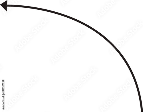 Arrow icon. Hand drawn black line doodle arrow, curve arrow vector. Sketch curved dashed arrows design isolated on transparent background. Direction shape for web and app.