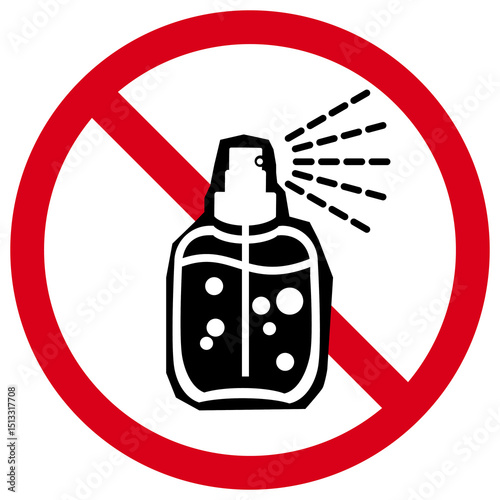 No Perfumes or Fragrances Allowed Sign, Scent-Free Zone Symbol. Do not use spray here.