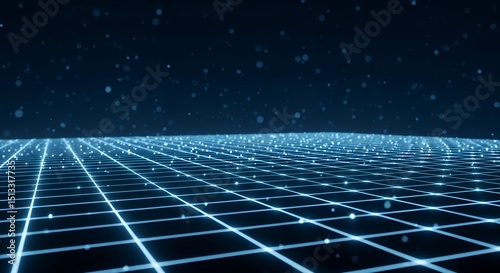 サイバー空間の光景、無限に広がるネットワークとデータ