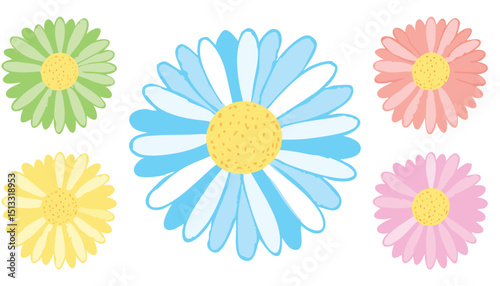 Crayon flower. Chalk pastel child drawing flower. Kid crayon pencil. Color spring daisy. Doodle hand drawn vector. Cute art, childish floral pattern background. Wax pastel sketch. chalk, children,