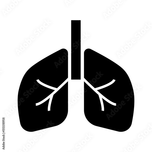 lung glyph icon