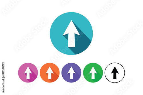 Upward arrow icons in various colors and styles depicting direction and movement on white background Free Download Upward arrow icons in various colors and styles depicting direction and movement on white background - GFXLoad
