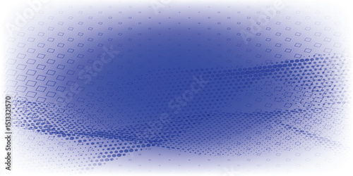 Halftone faded gradient texture. Grunge halftone grit background. White and blue sand noise wallpaper. Retro pixilated vector backdrop