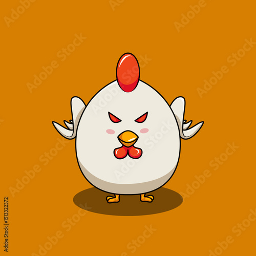 angry Chicken Mascot Illustration