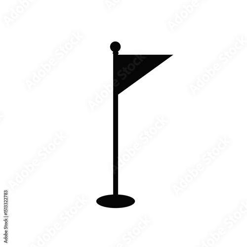 Golf Course Flag Icon Simple Black Silhouette Design