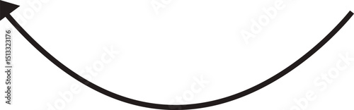 Arrow icon. Hand drawn black line doodle arrow, curve arrow vector. Sketch curved dashed arrows design isolated on transparent background. Direction shape for web and app.
