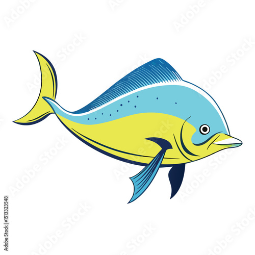a Mahi Mahi vector illustration clipart, isolated white background