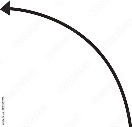 Arrow icon. Hand drawn black line doodle arrow, curve arrow vector. Sketch curved dashed arrows design isolated on transparent background. Direction shape for web and app.