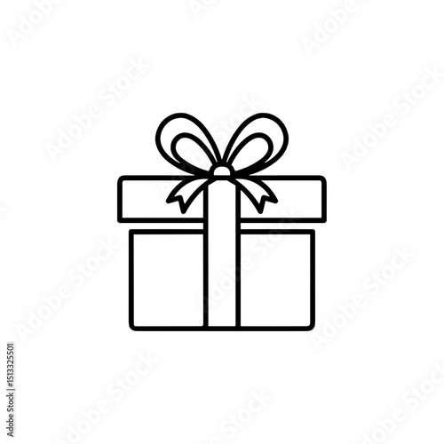 Gift icon in a simple design for celebration and surprise themes