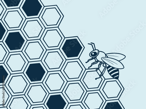 Honeycomb pattern with a busy bee design
