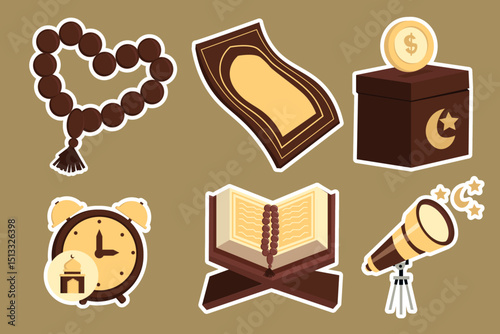Set of ramadan sticker collection