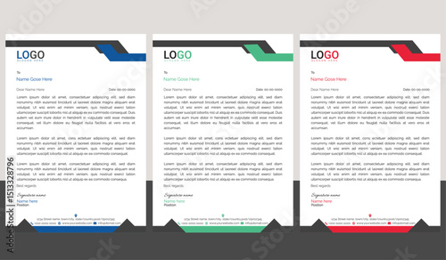 Professional business letterhead with a minimalist style and structured format,Bundle perfect for company correspondence, official memos, and branding needs