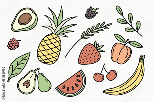 set of fruits