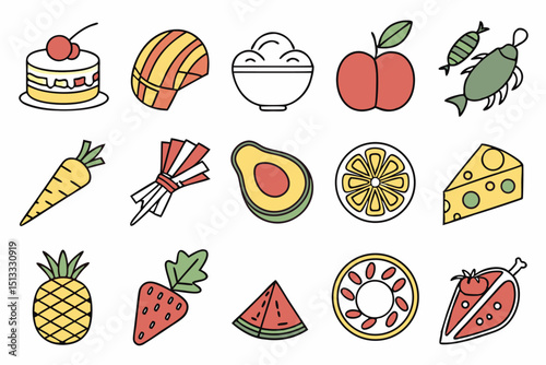 set of food icons