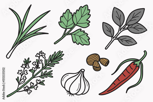 set of vegetables