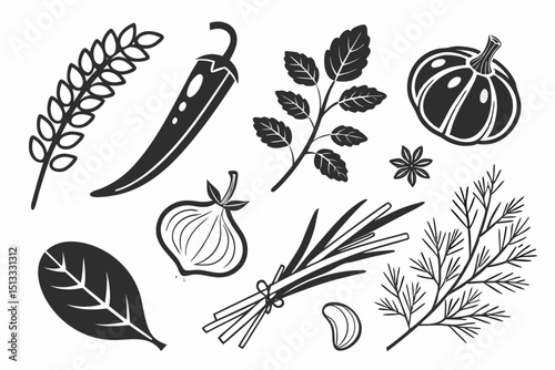 hand drawn vegetables