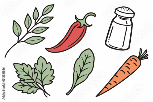 set of vegetables