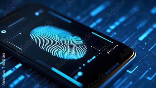 Biometric Fingerprint Scan on Smartphone – Digital Identity and Security Technology photo