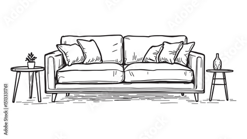 Elegant Sofa Icon For Interior Design
