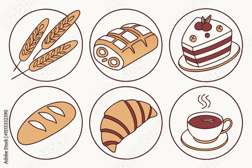 set of bakery products