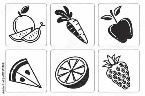 set of fruit icons