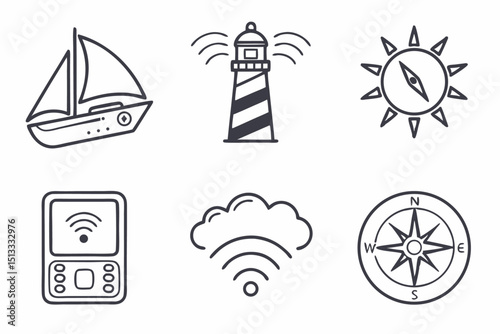 travel icons set