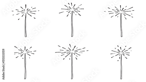Creative Sparkler Holders Icon Vector