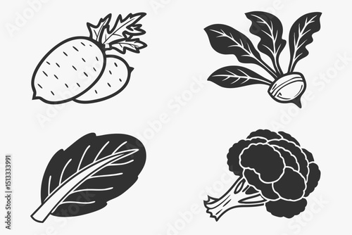 set of vegetables