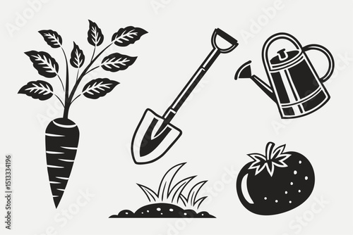 vegetables icons set