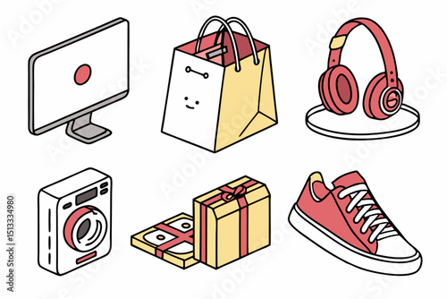 set of shopping bags