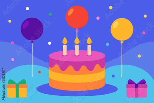 birthday cake with candles