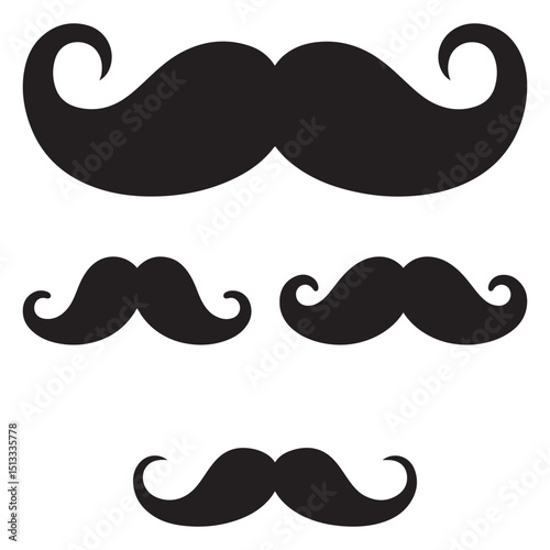 Three sizes of mustache silhouettes