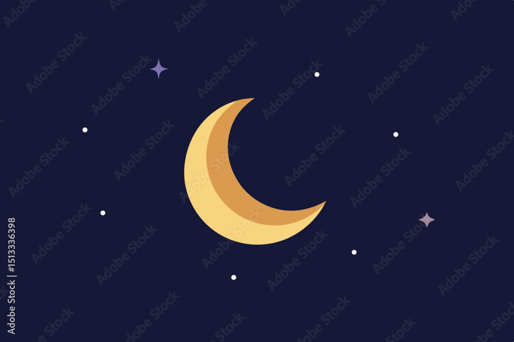 Naklejka premium moon and stars