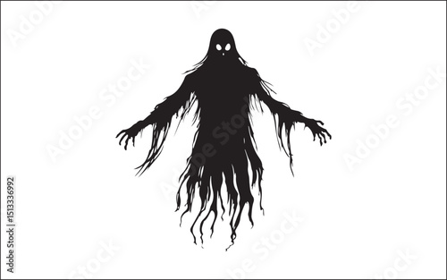 Printhalloween silhouette of a witch flying on a broom