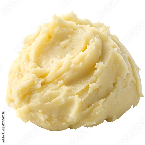 Mashed potatoes in a bowl isolated on a transparent background
