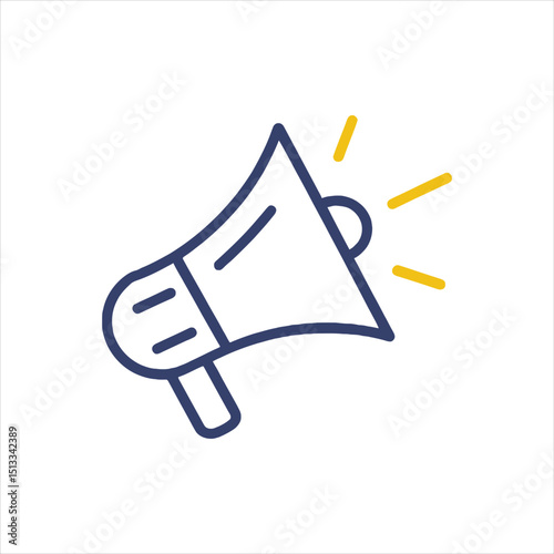Minimalist Megaphone Line Icon for Announcement and Marketing

