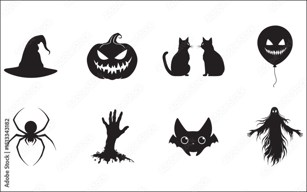 Fototapeta premium halloween icons set