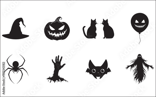 halloween icons set