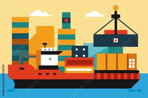 cargo ship in the port