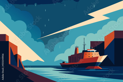 ship in the sea