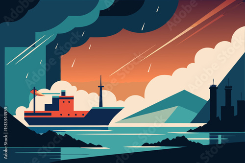 cargo ship in the sea