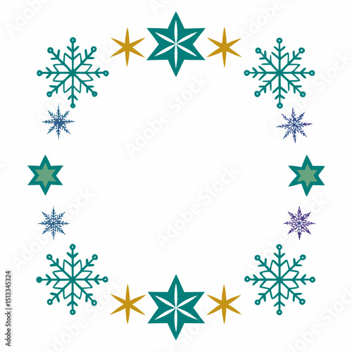 Decorative Snowflake Frame – Winter Border
