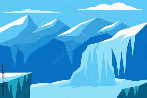 winter landscape with mountains