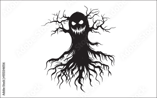 Halloween vector illustration of an abstract tree
