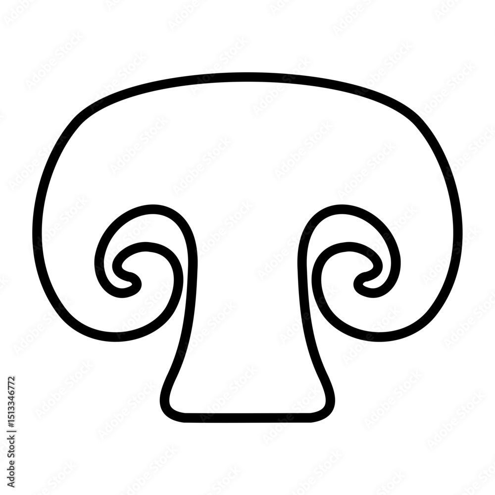 Obraz premium button mushroom icon