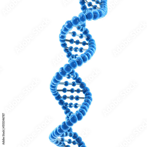 Blue DNA helix sequence element isolated on transparent background. png