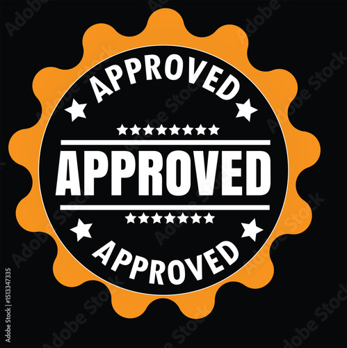 Approved Logo Design – Golden Check Mark Symbol for Branding, Certificate, and Official Use

